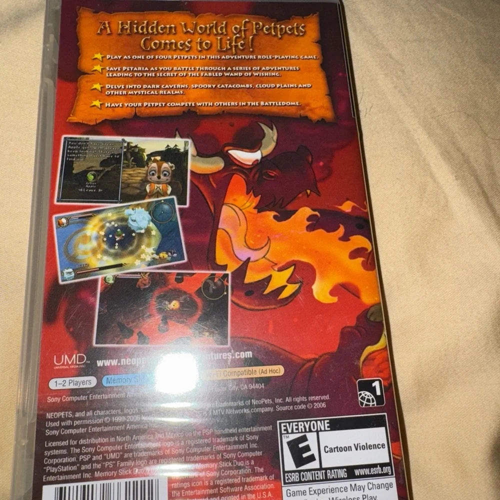 Sony PSP Game with Red and Orange Cover Art